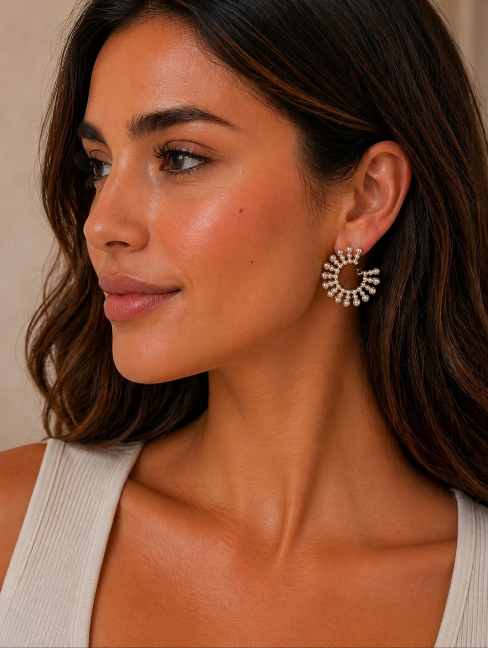 Plunder Design Faux Pearl Fashion Earrings - NIP